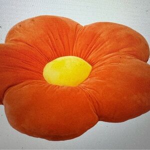 35 inch Plush Orange Flower Cushion for Kids